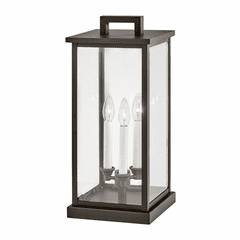 Hinkley Weymouth 3-LT Large Pier Mount Lantern - Oil Rubbed Bronze - 20017OZ-LV