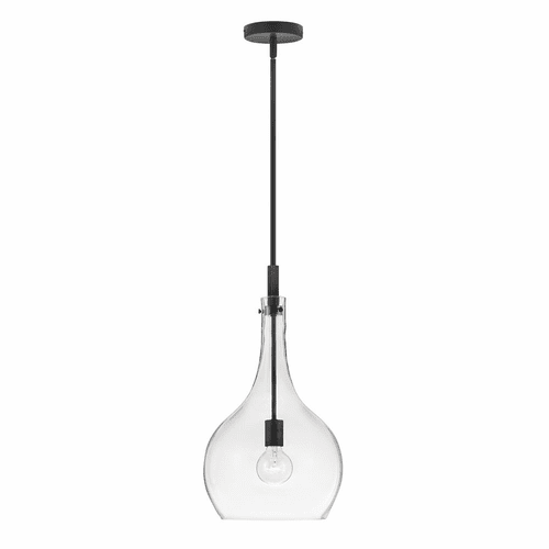 Hinkley Ziggy Medium Pendant - Black with Clear glass - 4457BK-CL