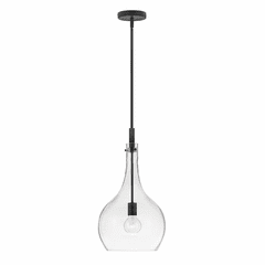 Hinkley Ziggy Medium Pendant - Black with Clear glass - 4457BK-CL