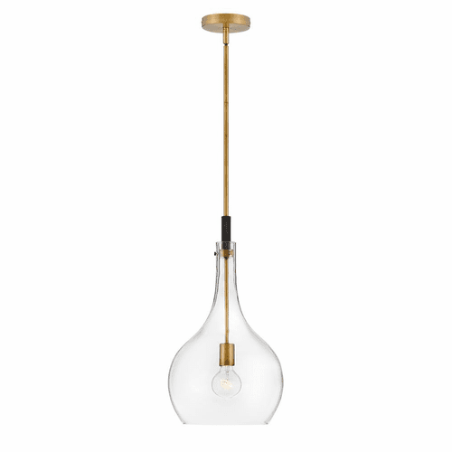Hinkley Ziggy Medium Pendant - Heritage Brass with Clear glass - 4457HB-CL