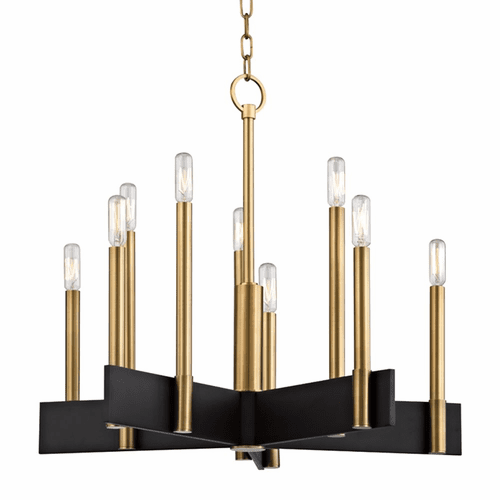 Hudson Valley Abrams 10-LT Chandelier - Aged Brass - 8825-AGB
