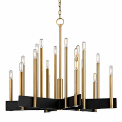 Hudson Valley Abrams 18-LT Chandelier - Aged Brass - 8834-AGB