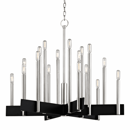 Hudson Valley Abrams 18-LT Chandelier - Polished Nickel - 8834-PN