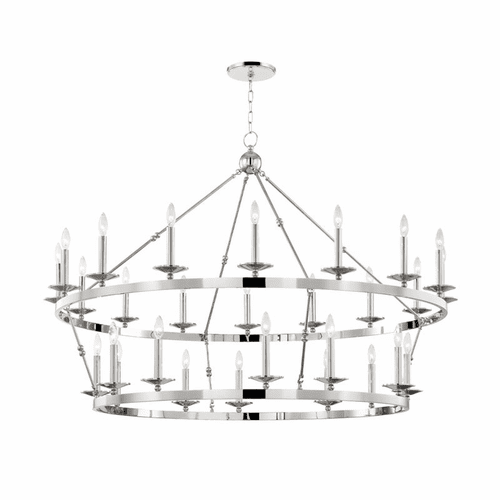 Hudson Valley Allendale 28-LT Chandelier - Polished Nickel - 3228-PN