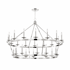 Hudson Valley Allendale 28-LT Chandelier - Polished Nickel - 3228-PN