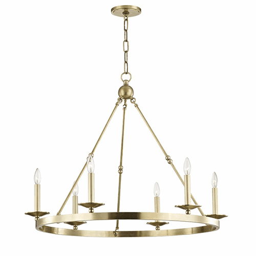 Hudson Valley Allendale 6-LT Chandelier - Aged Brass - 3206-AGB
