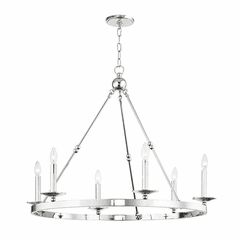 Hudson Valley Allendale 6-LT Chandelier - Polished Nickel - 3206-PN