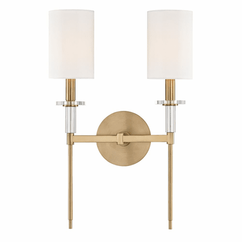 Hudson Valley Amherst 2-LT Wall Sconce - Aged Brass - 8512-AGB