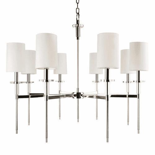 Hudson Valley Amherst 8-LT Chandelier - Polished Nickel - 8518-PN