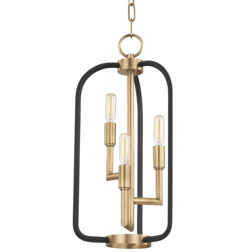 Hudson Valley Angler 3-LT Chandelier - Aged Brass - 8313-AGB