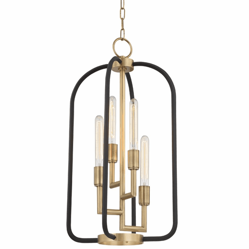 Hudson Valley Angler 4-LT Chandelier - Aged Brass - 8314-AGB