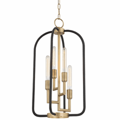 Hudson Valley Angler 4-LT Chandelier - Aged Brass - 8314-AGB