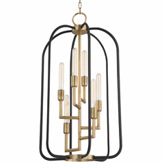 Hudson Valley Angler 6-LT Chandelier - Aged Brass - 8316-AGB