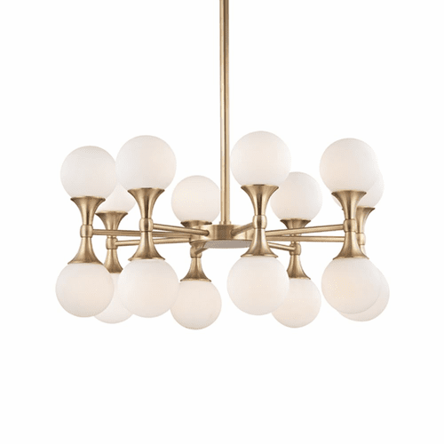 Hudson Valley Astoria 16-LT Chandelier - Aged Brass - 3316-AGB
