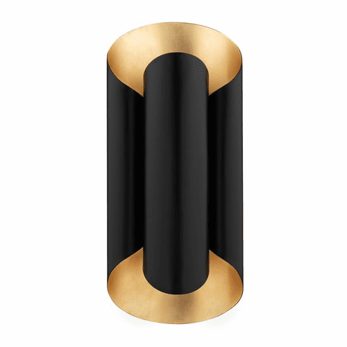 Hudson Valley Banks 2 Light Wall Sconce - Gold Leaf/Black - 8500-GL/BK
