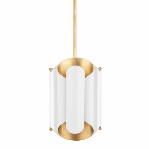 Hudson Valley Banks 6 Light Pendant - Gold Leaf/White - 8513-GL/WH