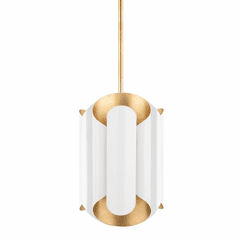 Hudson Valley Banks 6 Light Pendant - Gold Leaf/White - 8513-GL/WH