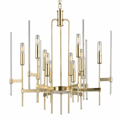 Hudson Valley Bari 12-LT Chandelier - Aged Brass - 9912-AGB