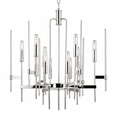 Hudson Valley Bari 12-LT Chandelier - Polished Nickel - 9912-PN