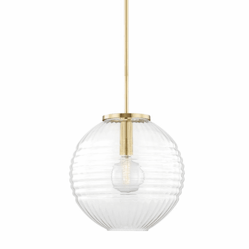 Hudson Valley Bay Ridge 1 Light Large Pendant - Aged Brass - 2717-AGB