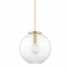 Hudson Valley Bay Ridge 1 Light Large Pendant - Aged Brass - 2717-AGB