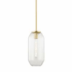 Hudson Valley Bennett 1 Light B Pendant - Aged Brass - 1508-AGB