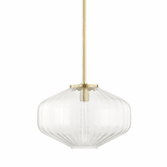 Hudson Valley Bennett 1 Light C Pendant - Aged Brass - 1518-AGB