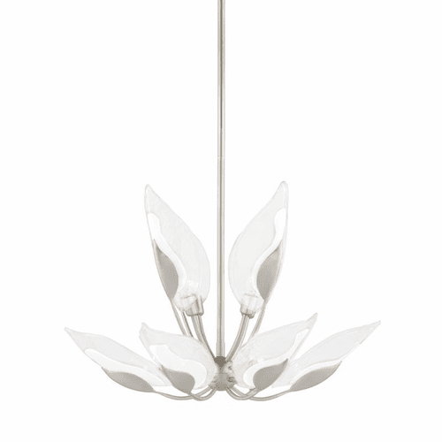 Hudson Valley Blossom 10 Light Chandelier - Silver Leaf - 4829-SL