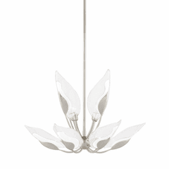 Hudson Valley Blossom 10 Light Chandelier - Silver Leaf - 4829-SL