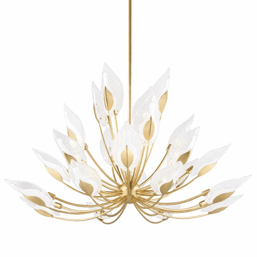 Hudson Valley Blossom 28 Light Chandelier - Gold Leaf - 4856-GL