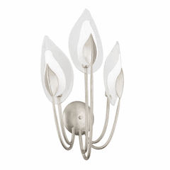 Hudson Valley Blossom 3 Light Wall Sconce - Silver Leaf - 4803-SL