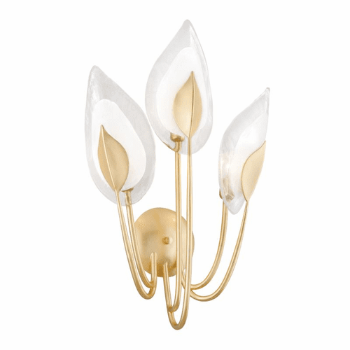 Hudson Valley Blossom 3-LT Wall Sconce - Gold Leaf - 4803-GL