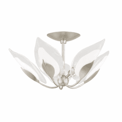 Hudson Valley Blossom 5 Light Semi Flush - Silver Leaf - 4805-SL