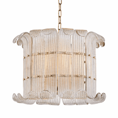 Hudson Valley Brasher 8-LT Chandelier - Aged Brass - 2908-AGB