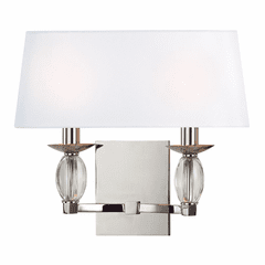 Hudson Valley Cameron 2-LT Wall Sconce - Polished Nickel - 4612-PN