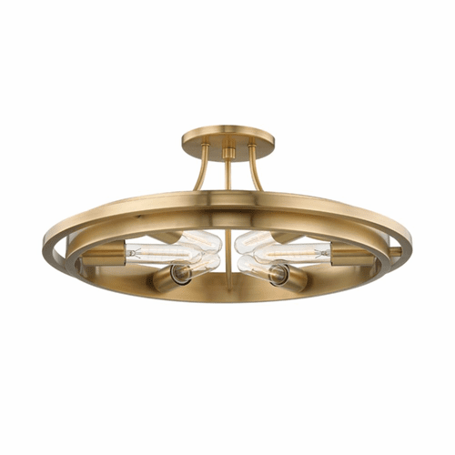Hudson Valley Chambers 6-LT Flush Mount - Aged Brass - 2721-AGB