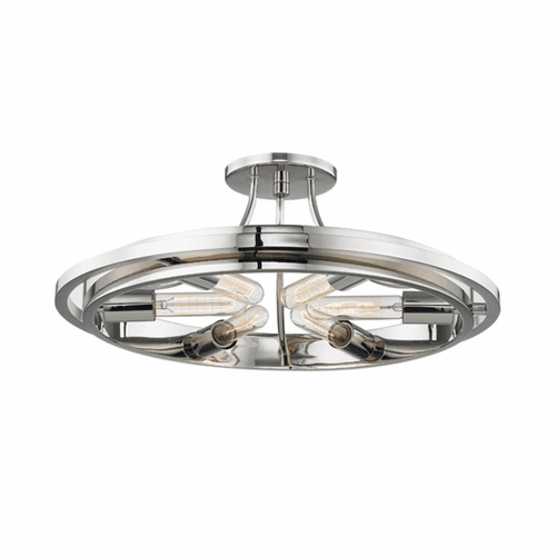 Hudson Valley Chambers 6-LT Flush Mount - Polished Nickel - 2721-PN