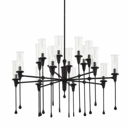 Hudson Valley Chisel 16 Light Chandelier - Black Iron - 4142-BI