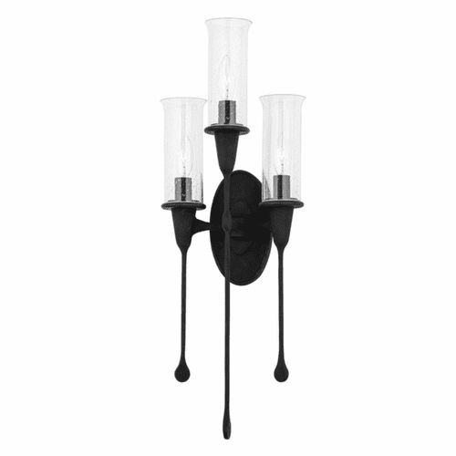 Hudson Valley Chisel 3 Light Wall Sconce - Black Iron - 4103-BI
