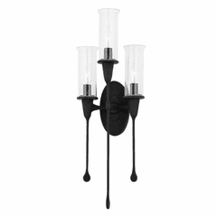 Hudson Valley Chisel 3 Light Wall Sconce - Black Iron - 4103-BI