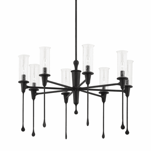 Hudson Valley Chisel 8 Light Chandelier - Black Iron - 4131-BI