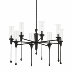 Hudson Valley Chisel 8 Light Chandelier - Black Iron - 4131-BI