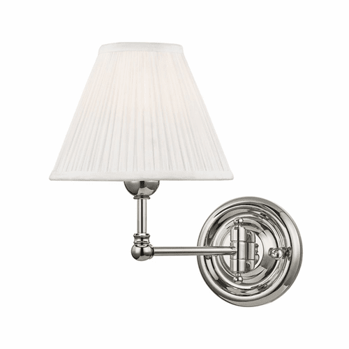Hudson Valley Classic No.1 1-LT Wall Sconce - Polished Nickel - MDS101-PN