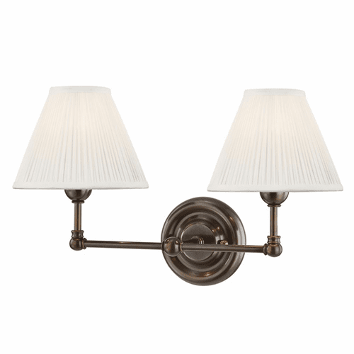 Hudson Valley Classic No.1 2-LT Wall Sconce - Distressed Bronze - MDS102-DB
