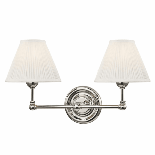 Hudson Valley Classic No.1 2-LT Wall Sconce - Polished Nickel - MDS102-PN
