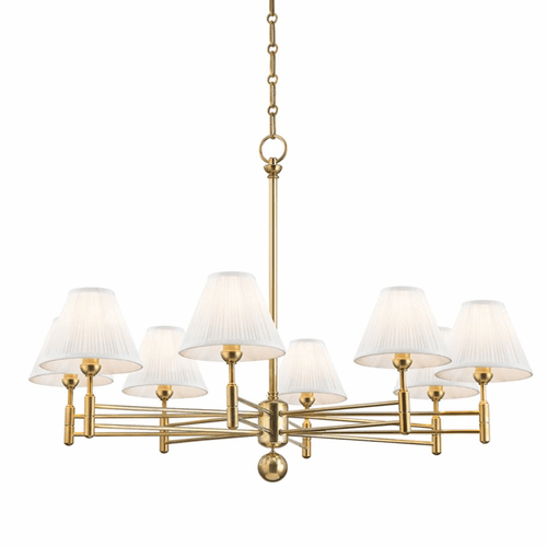 Hudson Valley Classic No.1 8-LT Chandelier - Aged Brass - MDS106-AGB