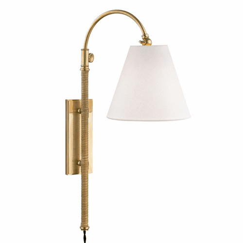 Hudson Valley Curves No.1 1-LT Adjustable Wall Sconce - Aged Brass - MDS501-AGB