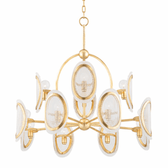 Hudson Valley Danes 12 Light Chandelier - Vintage Gold Leaf - 1534-VGL