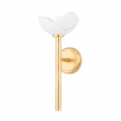 Hudson Valley Dawson 1 Light Wall Sconce - Gold Leaf/White Plaster - 3000-GL/WP