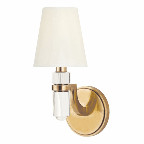 Hudson Valley Dayton 1-LT Wall Sconce w/White Shade - Aged Brass - 981-AGB-WS